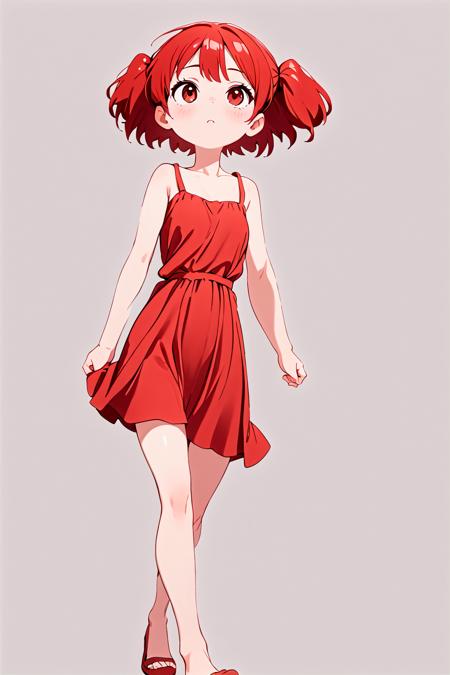 00746-626943344-1girl,solo,(white background, simple background_1.2),walking,looking away,red sun dress,clothes,twintails,short hair_best qualit.png